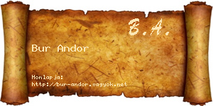 Bur Andor névjegykártya